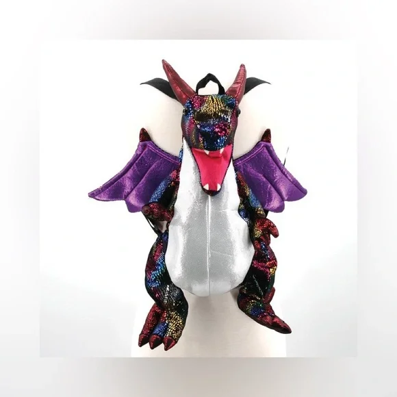 Cosplay Multi Color Magical Dragon Cute Plush 3D Backpack Bag - Picture 3 of 12